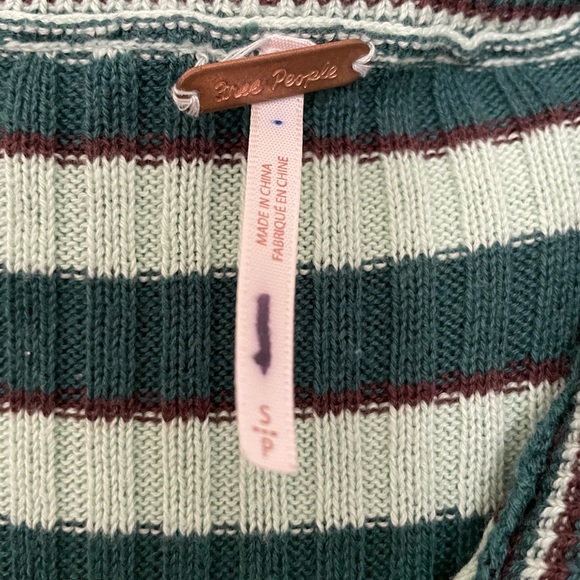 Free People Green Striped Sweater Dress - Picture 3 of 5